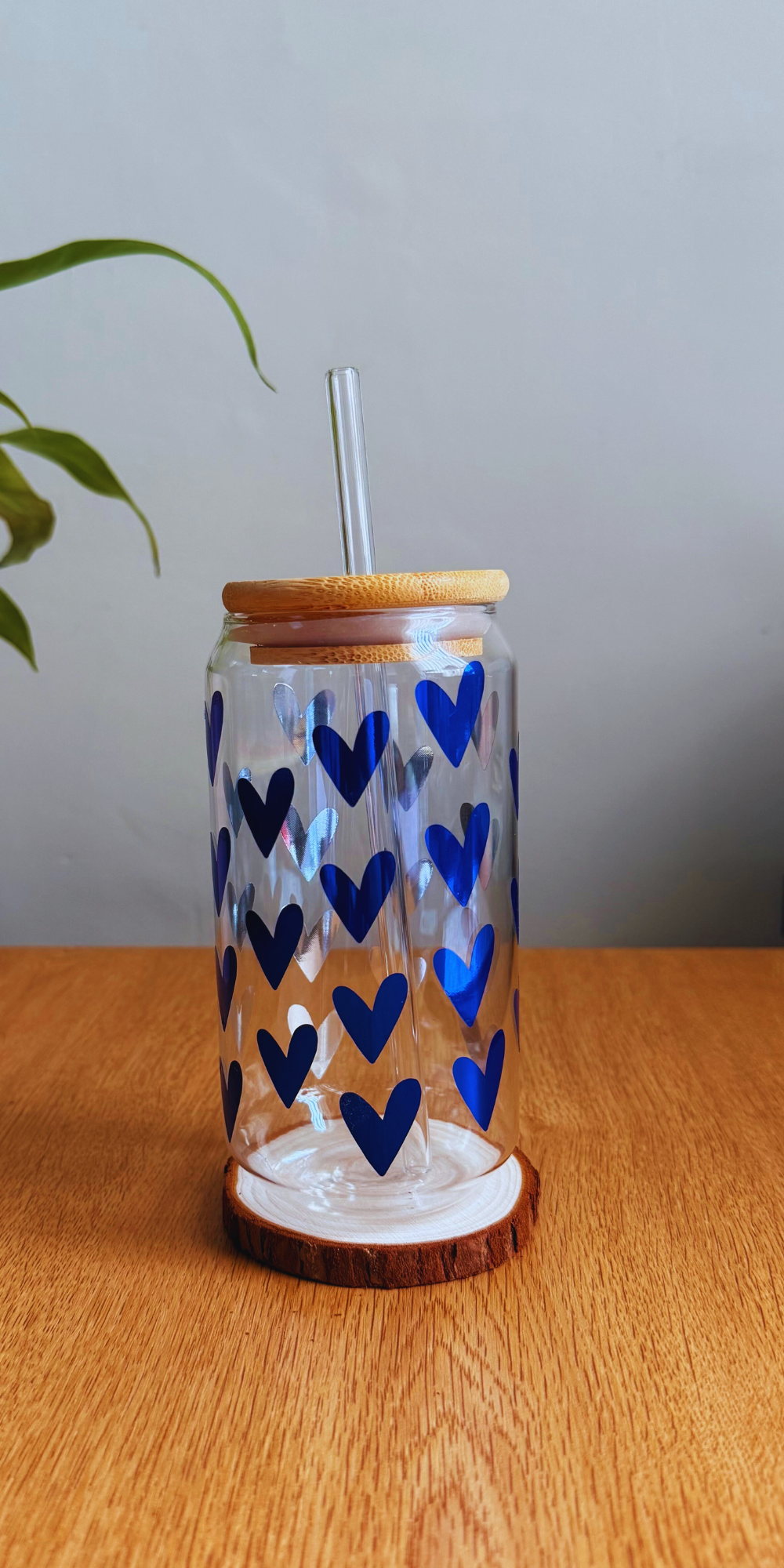 Blue heart patterned 16oz Mug