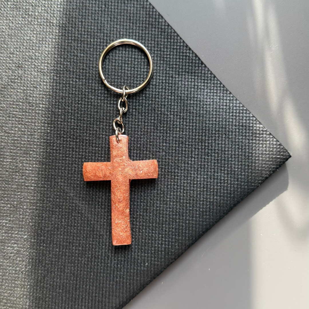 Brown Cross Keychain