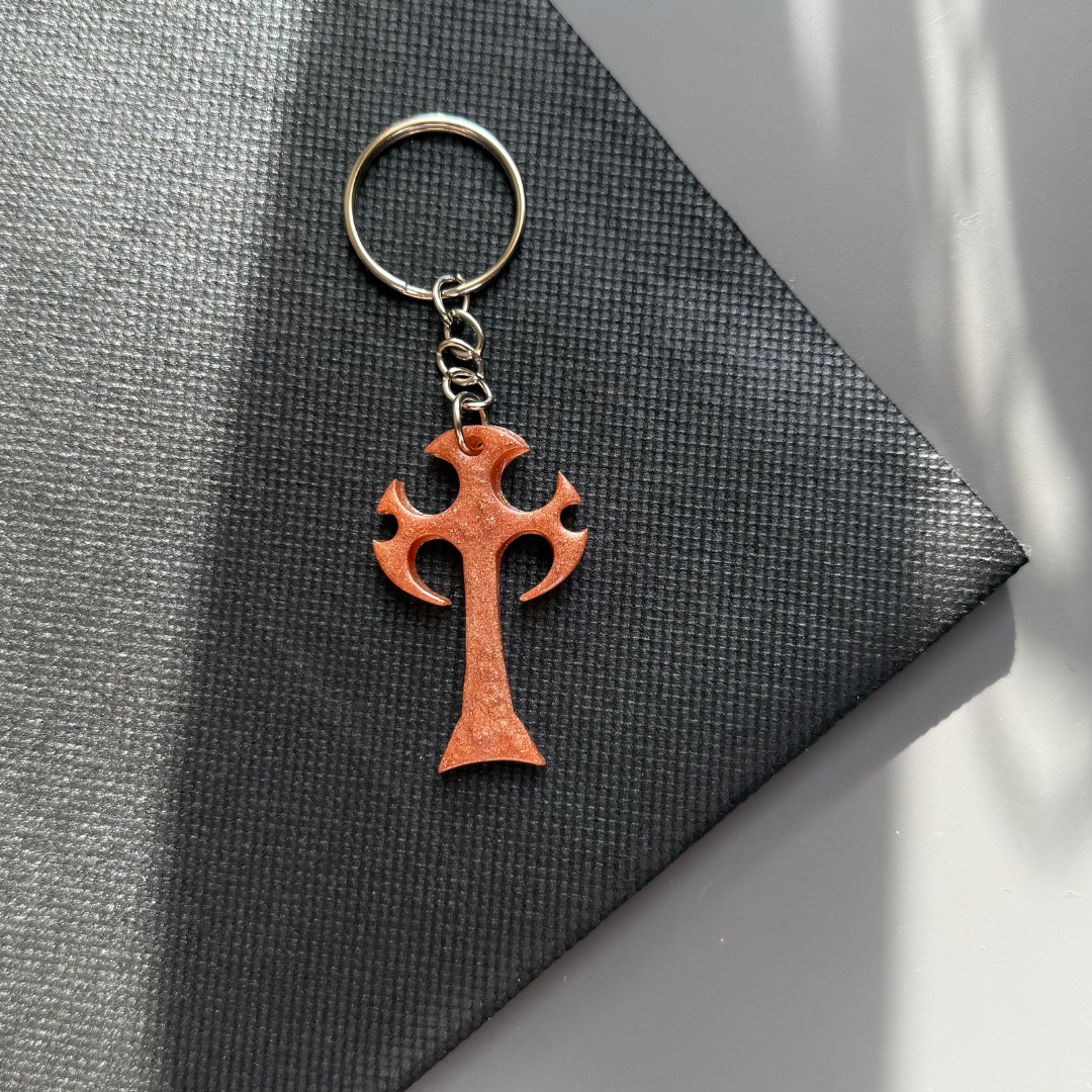 Brown Cross Keychain - Old fashion