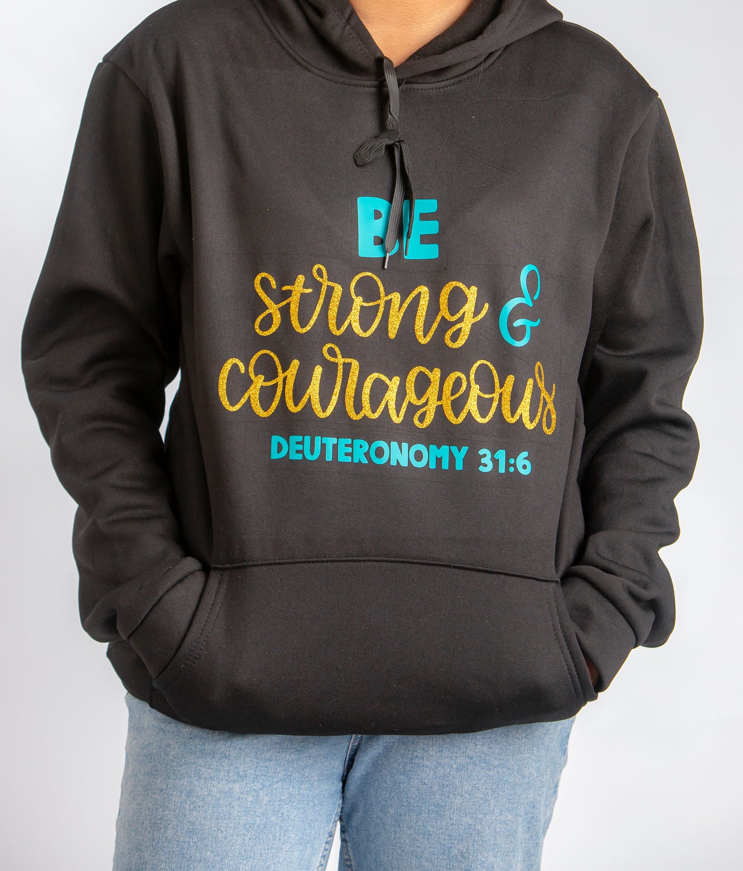Courage in Christ long sleeve Hoodie