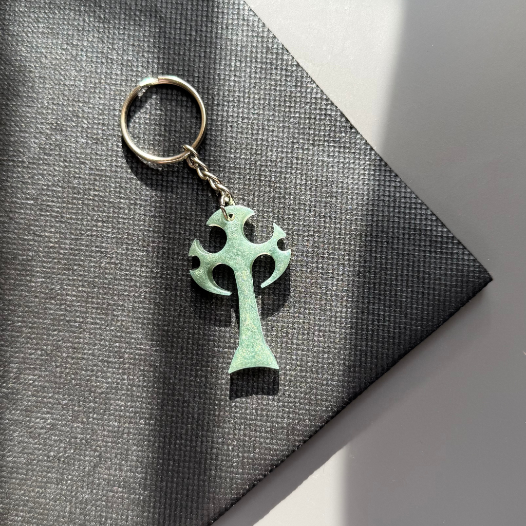 Green Cross Keychain - Old fashion