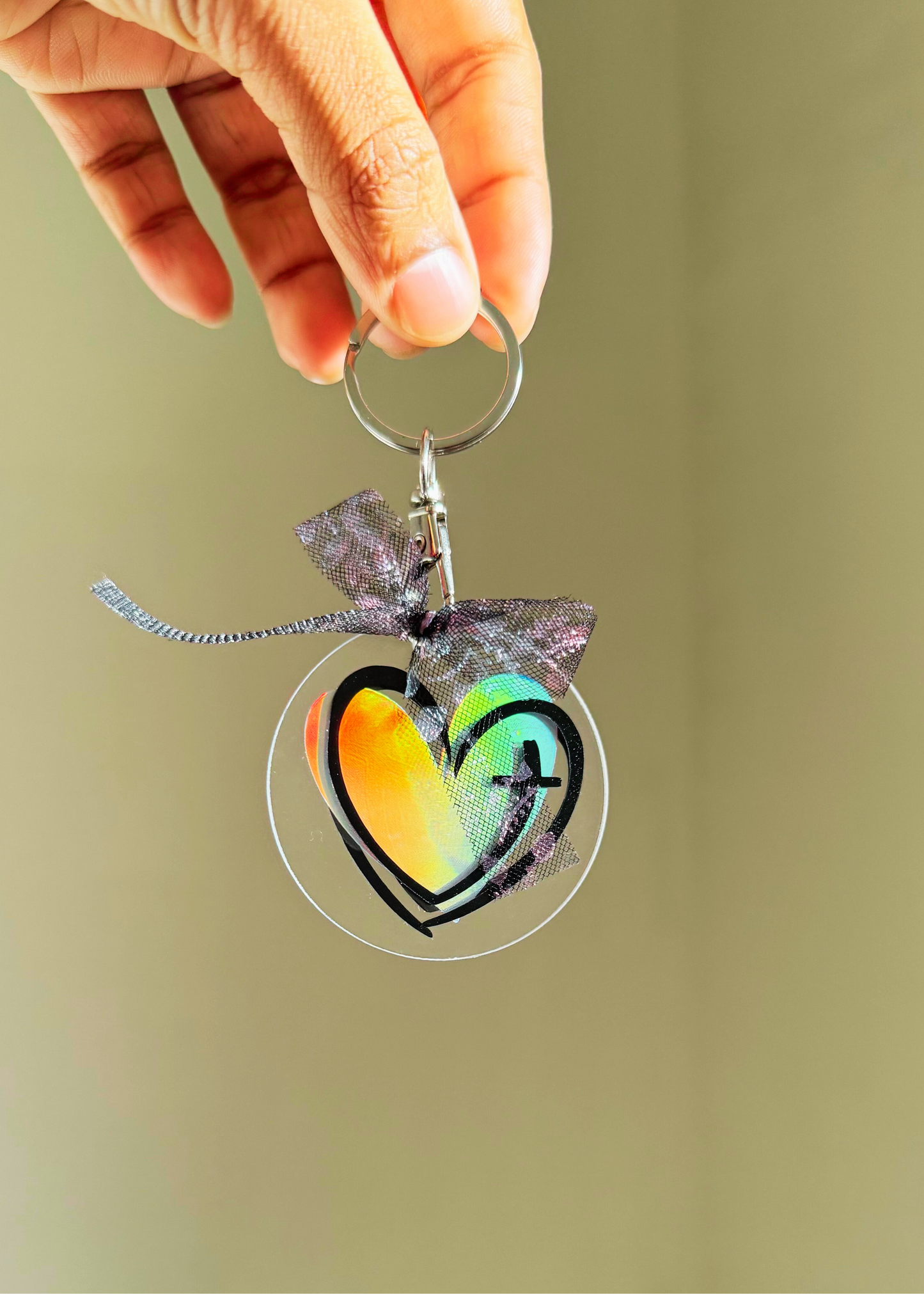 Shimmer heart Keychain