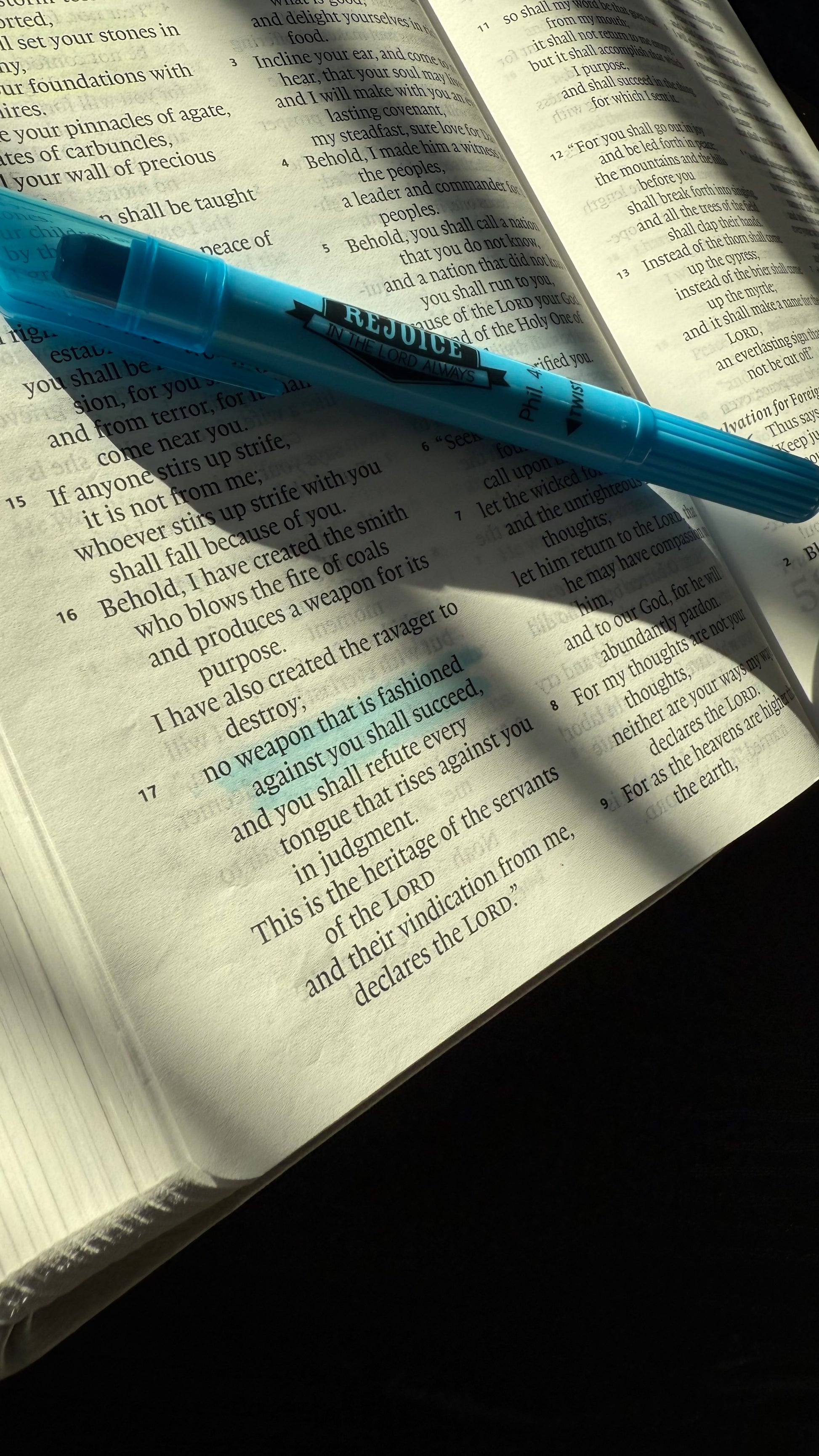 Blue Highlighter With bible verse 