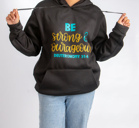 Courage in Christ long sleeve Hoodie 
