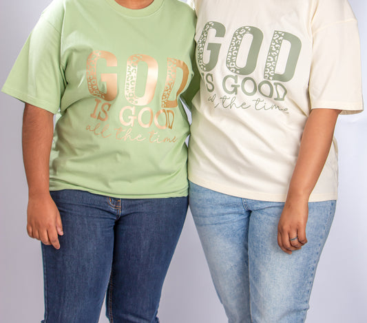 God's Good Beige Short Sleeve Tshirt 