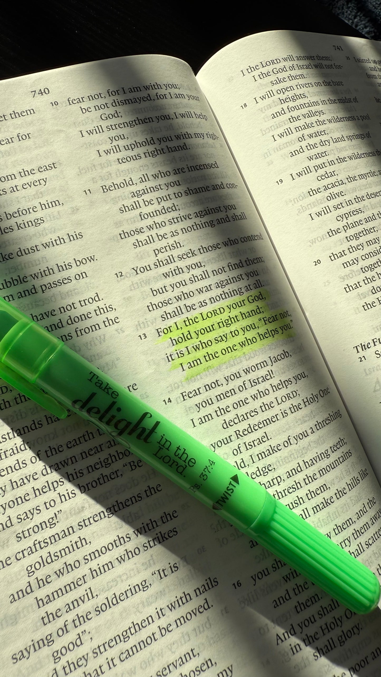 Green Highlighter With bible verse 