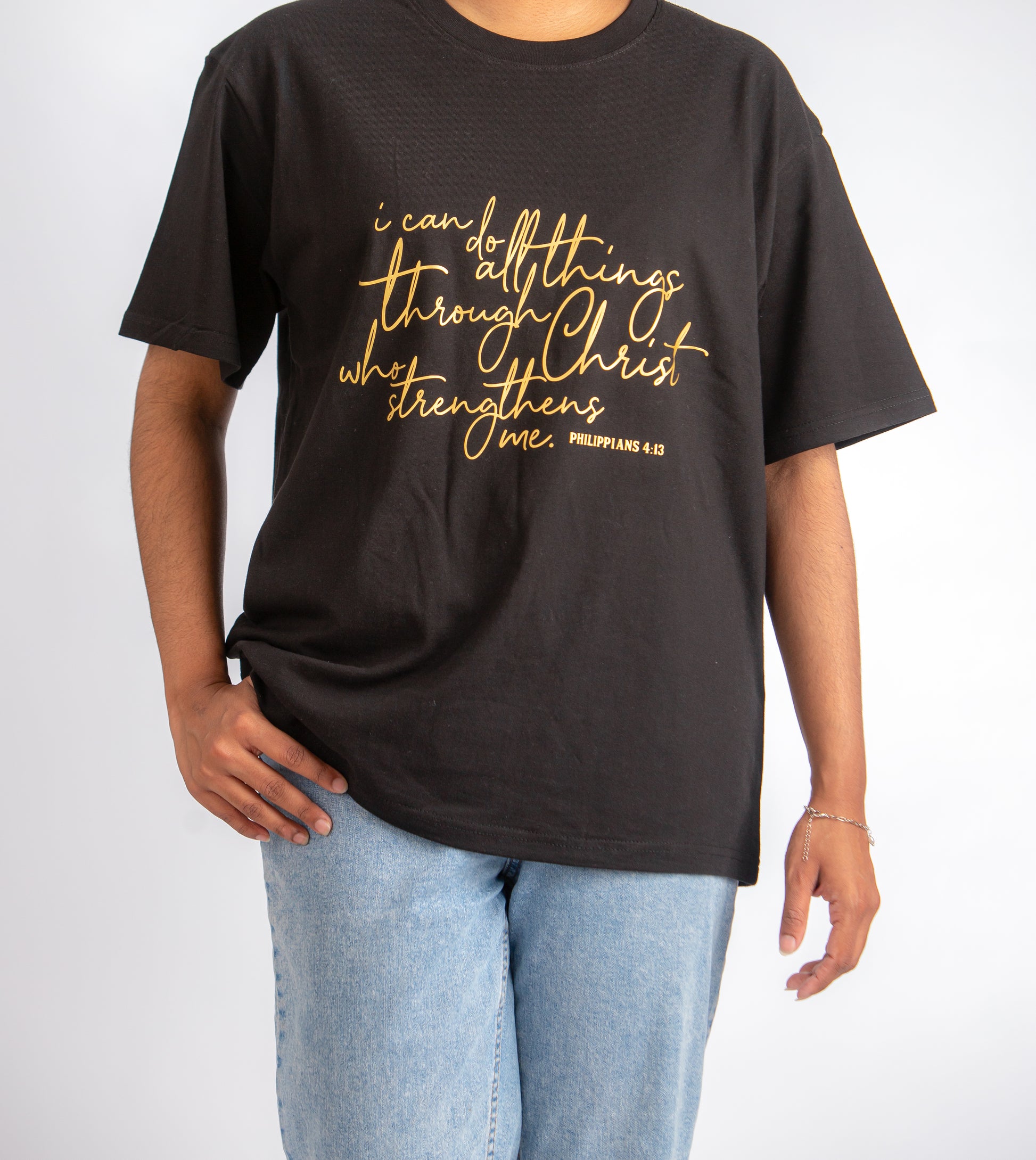 Strength Through Christ Black Tshirt 