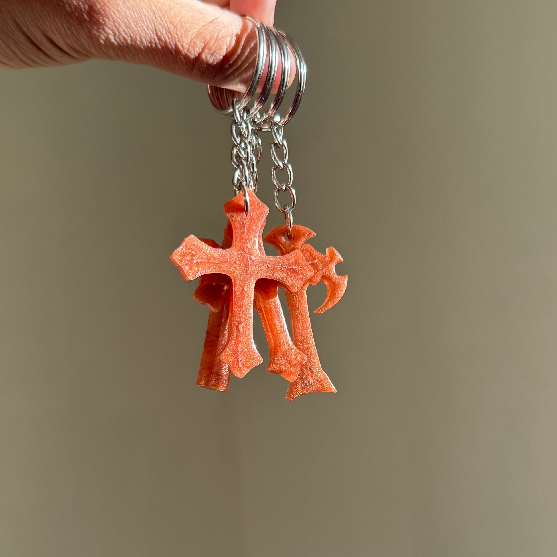 Wood Cross Keychains