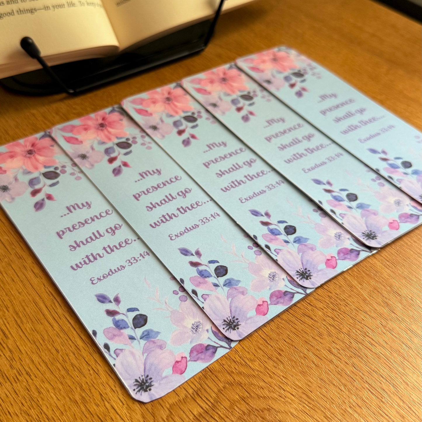 Blue Floral Bookmark