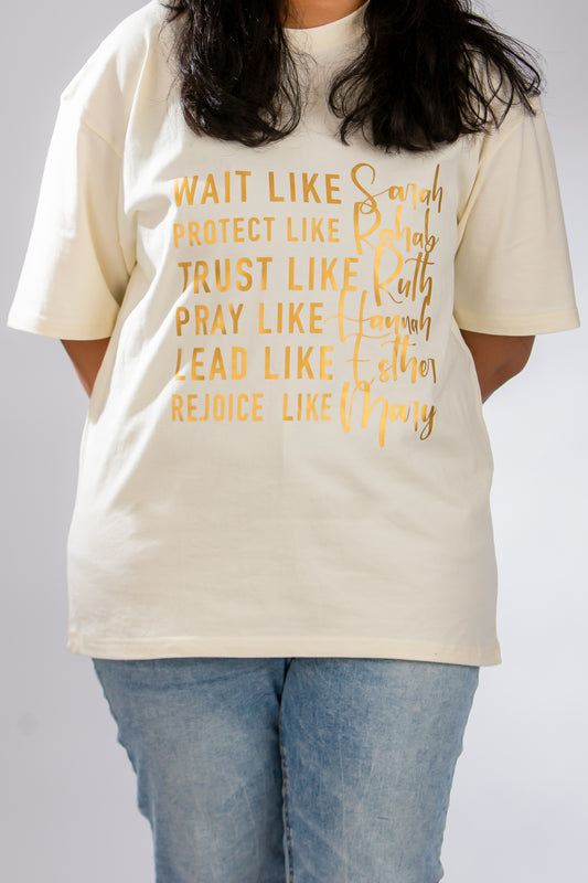 Women of Faith Beige short sleeve Tshirt 