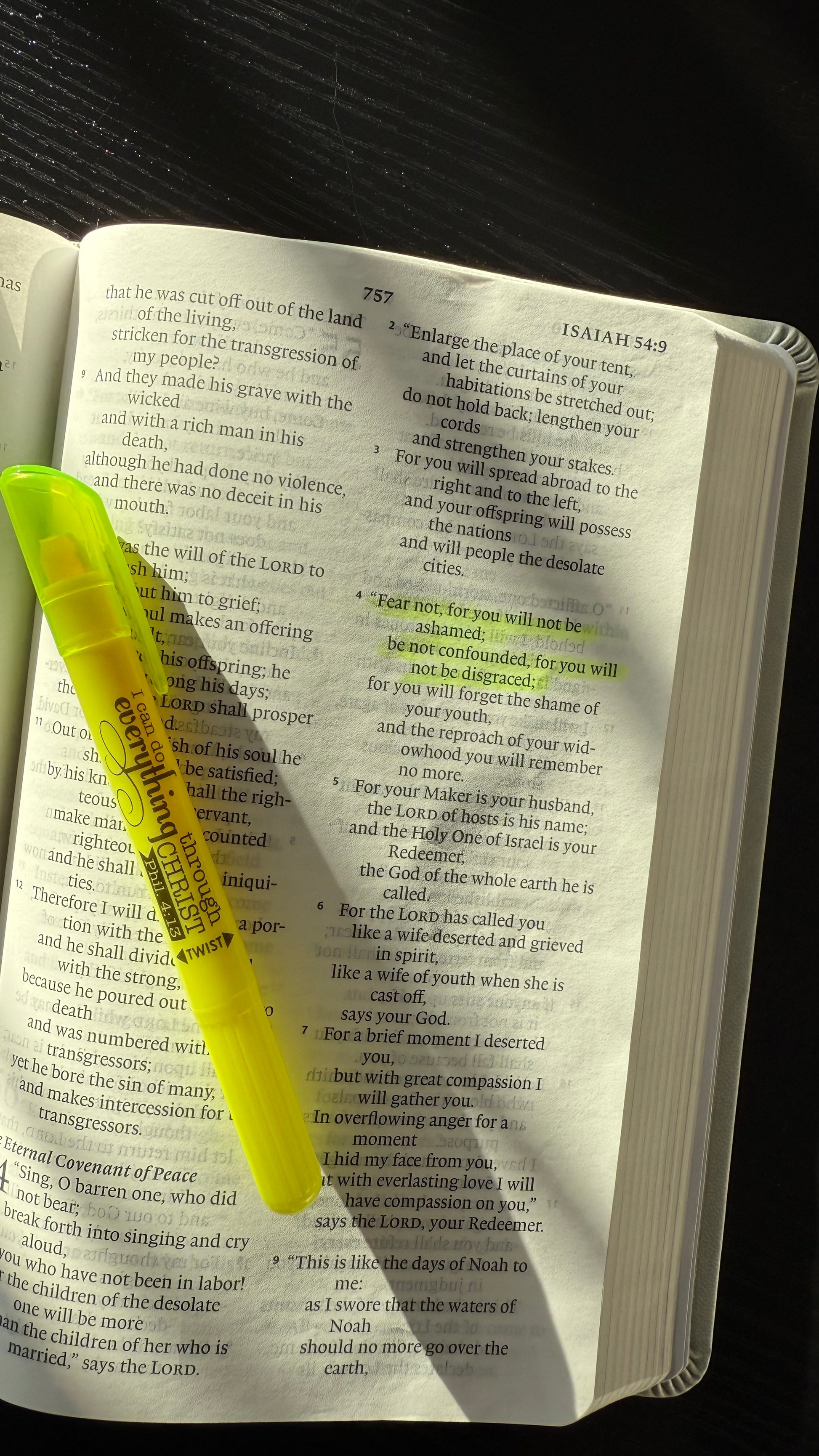 Yellow Highlighter with bible verse